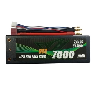 105124 X - Lipo Race pack 2S1P 80C - 7000mAh Hard Case