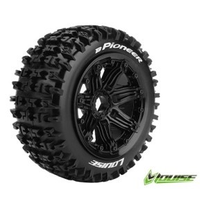 L-T3267B B-PIONEER 1/5 BUGGY FRONT TIRE SPORT / BLACK RIM HEX 24MM / MOUNTED (본딩완료 / 반대분)