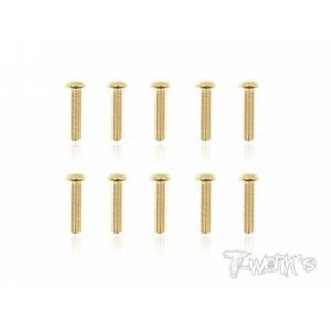 GSS-314B 3x14mm Gold Plated Button Head Screws（10pcs.）