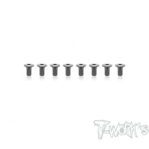 ASS-406LPS 4x6mm 7075-T6 Hex. Socket Head Low Profile Half Thread Screws (Silver) 8pcs