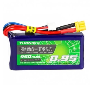 9210000296-0 Turnigy Nano-Tech Plus 950mAh 2S 70C ~ 140C Lipo Pack W/XT30