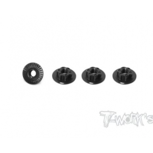 TA-127BK 7075-T6 Light Weight large-contact Lo Profile Serrated M4 Wheel Nuts (4pcs)