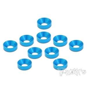 TA-002TB Aluminum M4 Countersink Washer (Tamiya Blue) 10pcs. (#TA-002TB)