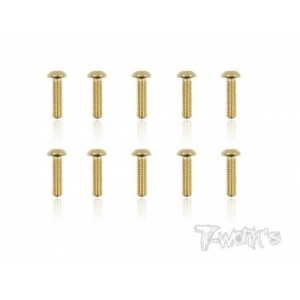 GSS-312B 3x12mm Gold Plated Button Head Screws（10pcs.