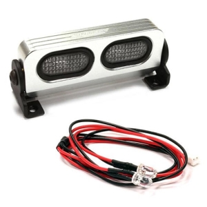 C25135SILVER  Realistic T1 Adjustable Spot Light Bar (2) w/ LED for 1/10 &amp; 1/8 Scale (Silver)