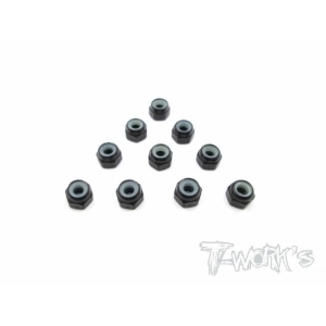 ASS-3LN-BK Aluminium Lock Nuts 3mm 10pcs. (Black) (#ASS-3LN-BK)