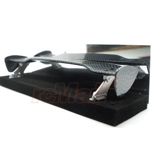 SDY-0062 Slidelogy Shiny Carbon Pattern Rear Spoiler 1 pc Black w/ Stands Type K For 1/10 Touring Drift