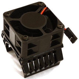 C28599BLACK 36mm Motor Heatsink+40x40mm Cooling Fan 16k rpm for 1/10 TR-MT10E &amp; TRX-4 (Black)