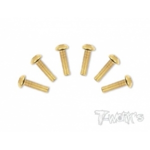 GSS-416B 4x16mm Gold Plated Button Head Screw（6pcs.）