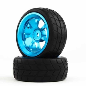 1/10 Aluminum 7-Spoke 12mm Hex Wheel (Blue) / Fire Tire 26mm (2pcs/bag)