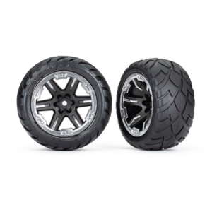 AX6775X Tires &amp; wheels, assembled, glued (2.8&quot;) (RXT black &amp; chrome wheels, Anaconda tires, foam inserts)