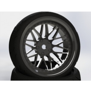 CR Model 1/10 Touring Drift Wheel Nature Black offset 3 (2) (#BBNK)