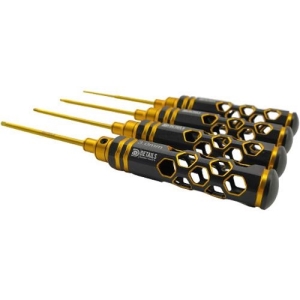 (티탄 팁) Allen Wrench Set - Hexagon Honeycomb Black Gold  4pcs (Hex 1.5, 2.0, 2.5, 3.0mm)