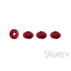 TA-127R 7075-T6 Light Weight large-contact Lo Profile Serrated M4 Wheel Nuts (4pcs)