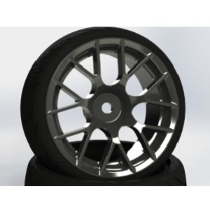 CR Model 1/10 Drift Tires+Wheels Nature Black (2) (#CHNK-D1)