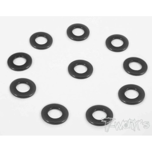 TA-006BK Aluminum 3mm Bore Washer 0.5mm (Black) 10pcs. (#TA-006BK)