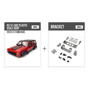 RS131-R 스케일 레진 바디 (레드) (313mm 휠베이스) &amp; 바디 브라켓 킷트 (GS02 샤시용)
