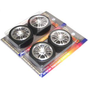 71251S Alloy Wheel &amp; Tire Set Dual 6-spoke W T For 1/10 (알루미늄 휠) - 1대분