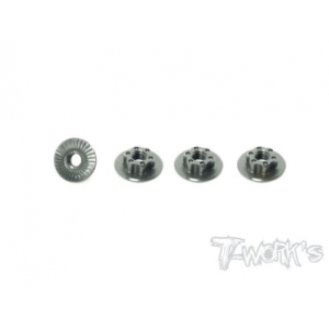 TA-127BR 7075-T6 Light Weight large-contact Lo Profile Serrated M4 Wheel Nuts (4pcs)