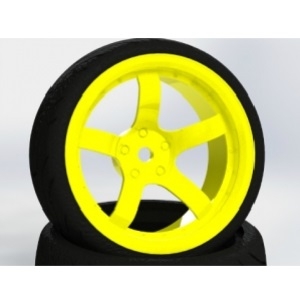 CR Model 1/10 Touring Drift Wheel Fluorescent Yellow Offset 3 (2) (#D5Y)