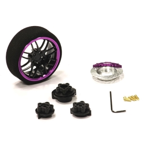 C23829PURPLEBLACK Evolution XIV Steering Wheel Set for Most HPI, Futaba, Airtronics, Hitec &amp; KO (Purpleblack)