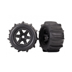 AX8674 Tires &amp; wheels,asmbl,glued (Black 3.8