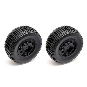 AA91104 KMC Tire/Wheel Combo w/12mm Hex (Black) (2) / SC10 4x4