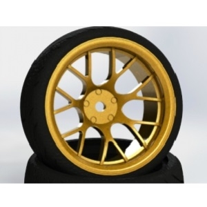 CR Model 1/10 Touring Drift Wheel Gold Offset 3 (2) (#DHG)