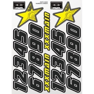 S036 Numbers Carbon Sticker Sheet