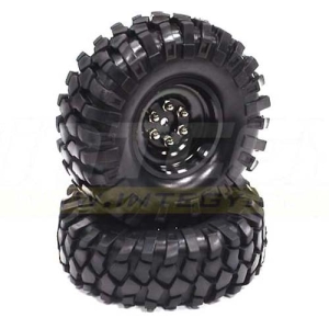 C23208BLACK] [2세트 반대분] High Mass Type 1.9&quot; Wheel &amp; Tire Set for Scale Crawler (Black)