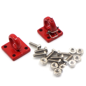YA-0462RD 1/10 RC Rock Crawler Accessories Heavy Duty Four Bolt Lunette Ring Tow Hook Red