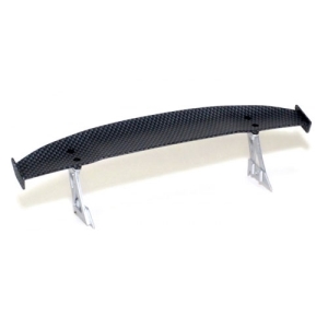 BRHY00467 Matte Carbon Fiber Wing (Rear Spoiler) W/stands For 1/10