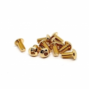 GSS-408B 4x8mm Gold Plated Button Head Screws（10pcs.）