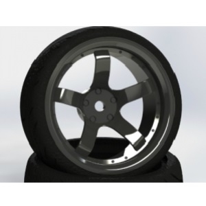 CR Model 1/10 Touring Drift Wheel Nature Black offset 3 (2) (#D5NK)
