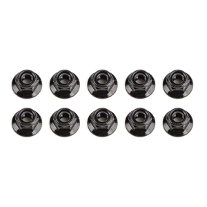 AA25945  M5 Locknuts, flanged, black