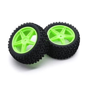 HobbyKing 1/10 Small Block 5-Spoke Rear (Green) Wheel/Tire 12mm Hex (2pcs/Bag)