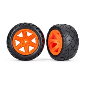 AX6775A Tires &amp; wheels, assembled, glued (2.8&quot;) (RXT orange wheels, Anaconda tires, foam inserts)