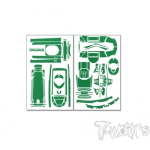 TS-066MG Green Metal Chrome Radio Skin Sticker ( For Futaba T10PX )