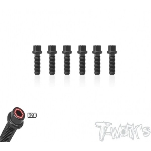 ASS-308P-BK 1/12 Pan Car Rear Wheel Hub Screws-M3x8mm Black