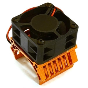 C28599ORANGE 36mm Motor Heatsink+40x40mm Cooling Fan 16k rpm for 1/10 TR-MT10E &amp; TRX-4 (Orange)