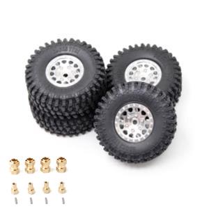 (메탈옵션) TRX4M Beadlock wheel tire set silver (4) (비드락) (TRX-4M) 948573