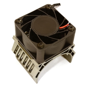 C28604GREY  42mm Motor Heatsink+40x40mm Cooling Fan 17k rpm for 1/10 Summit &amp; E-Revo (Grey)