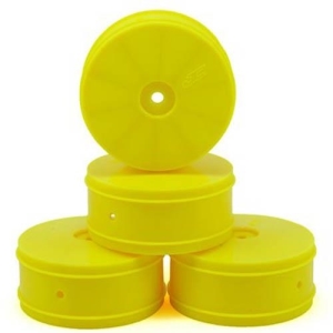 (4PC 한대분) JC3367Y JConcepts 12mm Hex Bullet 60mm 4WD Front Buggy Wheels (4) (22-4) (Yellow)