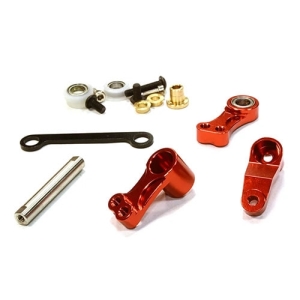 C26366RED  Billet Machined Steering Bell Crank for Tamiya Scale Off-Road CC-01 (Red)