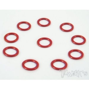 TA-013R Aluminum 4mm Bore Washer 0.5mm (Red) 10pcs. (#TA-013R)