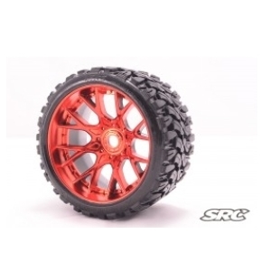 SRC1002R Terrain Crusher WHD wheels Chrome Red 2pcs