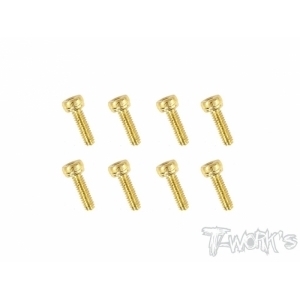 GSS-208H 2x8mm Gold Plated Steel Hex. Socket Head Screws（8pcs.)