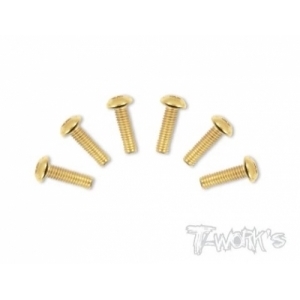 GSS-414B 4x14mm Gold Plated Button Head Screws（10pcs.）