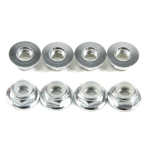 724000015-0 Aluminum Flange Low Profile Nyloc Nut M5 Silver (CCW) 8pcs