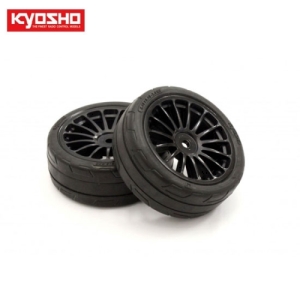 KYFATH702BKM Premounted Tire FZ02(15-Spoke BK/M/2pcs)